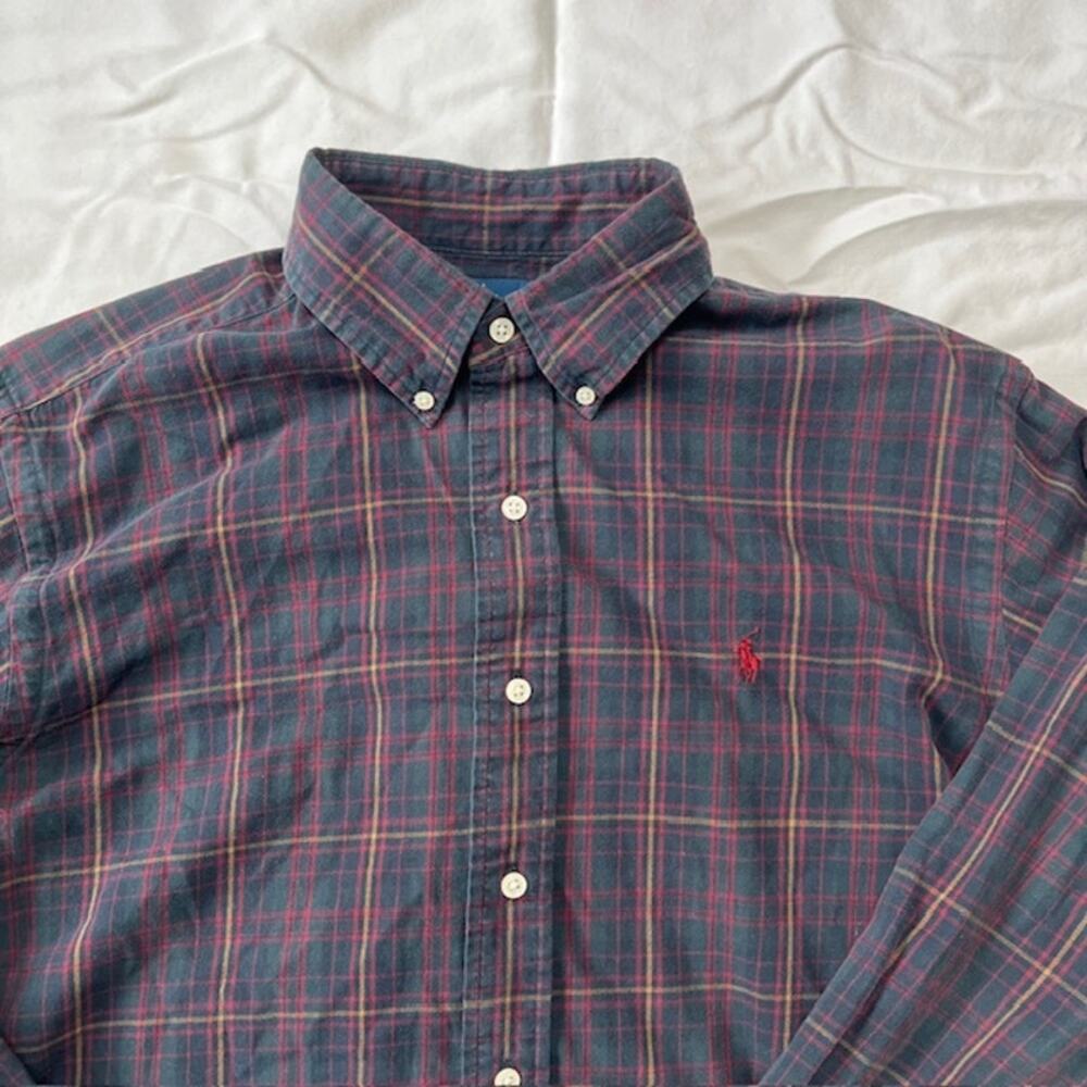 Polo Ralph Lauren Classic Fit Button Down Shirt Mens L Tartan Plaid Outdoor